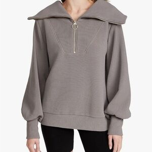 Varley Deep Charcoal Vine Pullover